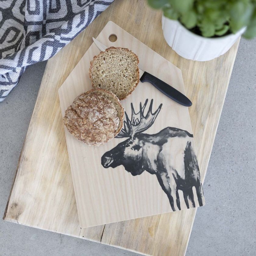 Elch Holzschneidebrett, finnische Brike, hergestellt in Finnland, The Finland Shop