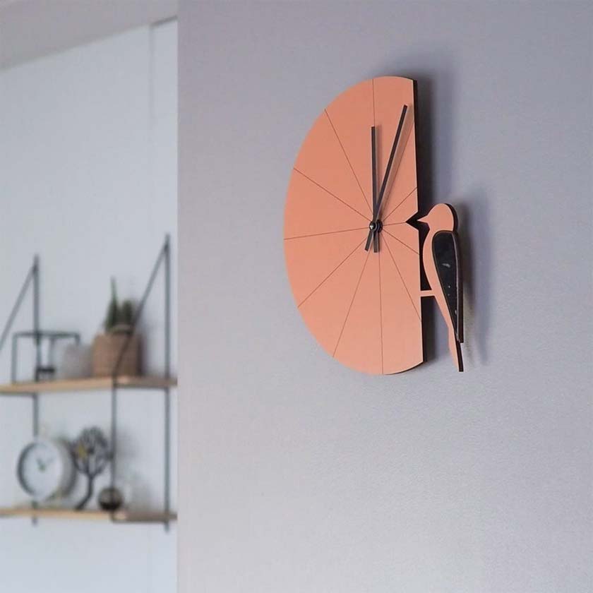 Tikka wall clock - pink