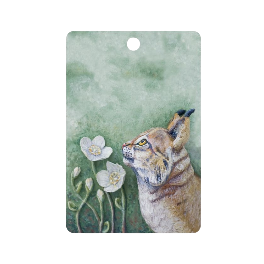 Winterzauber Luchs Schneidebrett aus finnischer Birke, hergestellt in Finnland, Für alle, die Süßes lieben, The Finland Shop