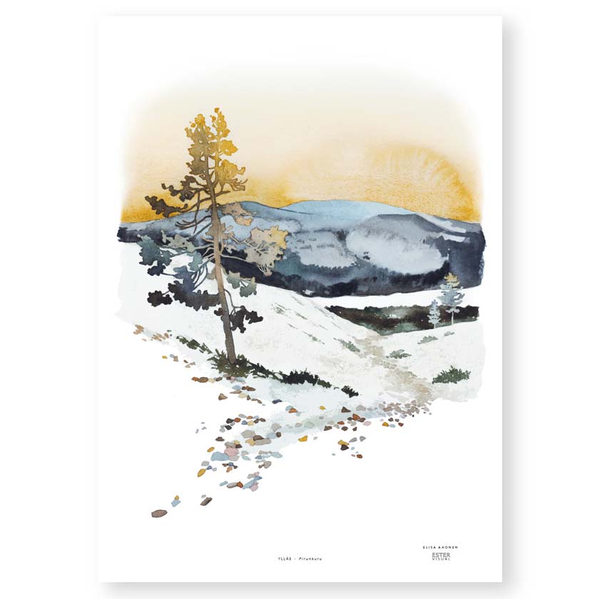 Ylläs tunturi juliste Pirunkuru Lappi Ester Visual 50 x 70 cm