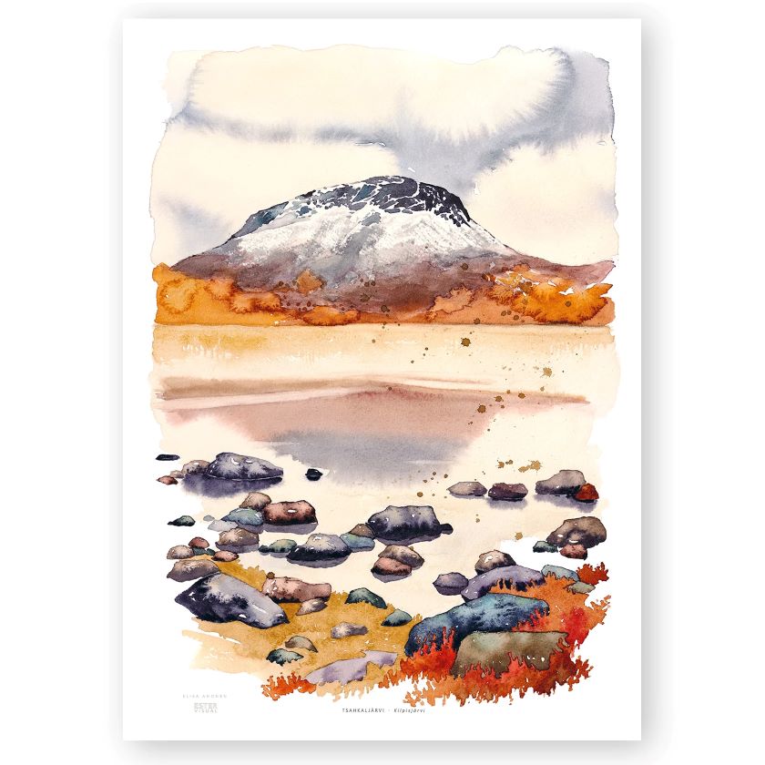 Tsahkaljrvi juliste 50 x 70 cm, Kilpisjärven Saanatunturi, Ester Visual