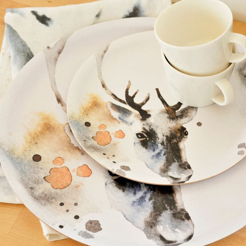 Ester Visual pyöreä Poro tarjotin koivuvaneria