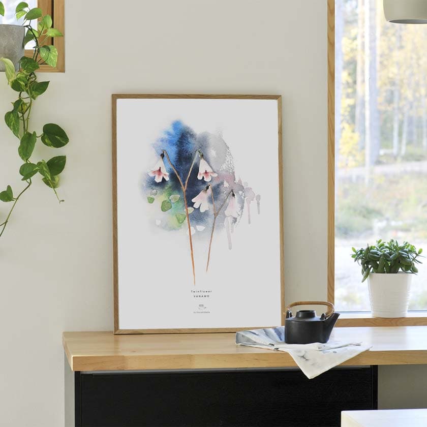 Kukkajuliste Vanamo suomalainen kasvi juliste Ester Visual 50 x 70