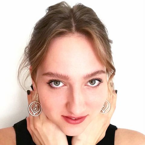 Liebe Glück  Ohrringe aus Holz, finnische Birke, Hergestellt in Finnland Mai Niemi, Designschmuck