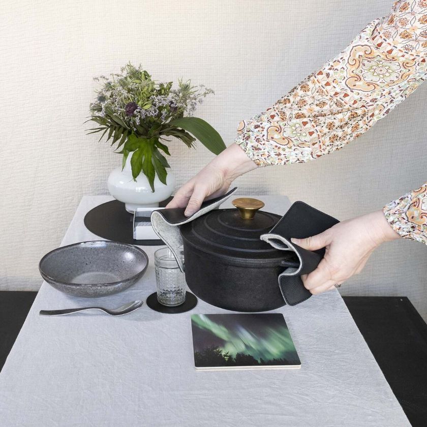 Nordlichter Topfuntersetzer finnische Birke, Souvenir von Finnland, The Finland Shop