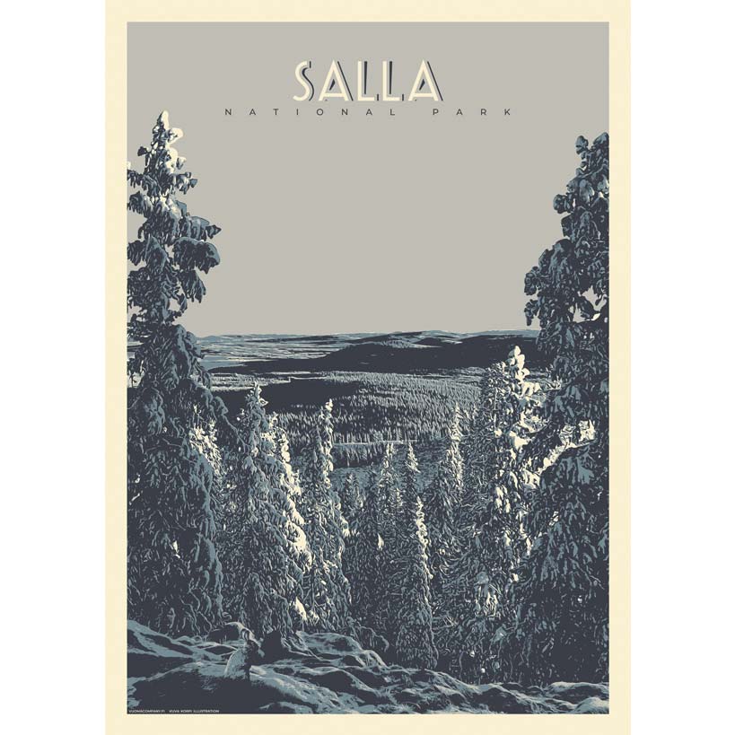 Sallan kansallispuisto, Suomen kansallispuistot juliste, Vuoma Company