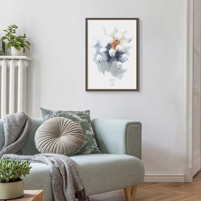 Tupasvilla juliste 50 x 70 cm Ester Visual vesivärityö suomalainen design