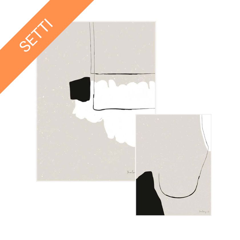 JOY ja GRY taidesetti, abstraktia suomalaista designia kotiin