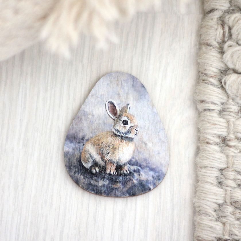 Süße Piitu-Hase Magnet für Kühlschrank aus Holz, Nenni &amp; Friends aus Finnland