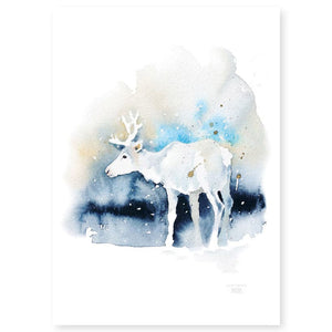 Reindeer poster White