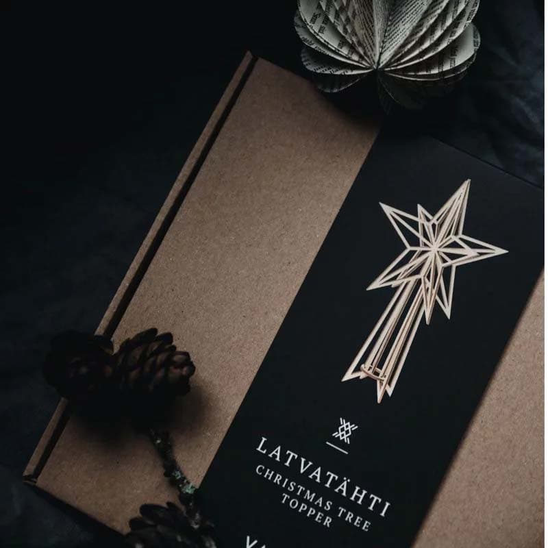 Joulukuusen latvatähti puinen joulu koriste Valona design 