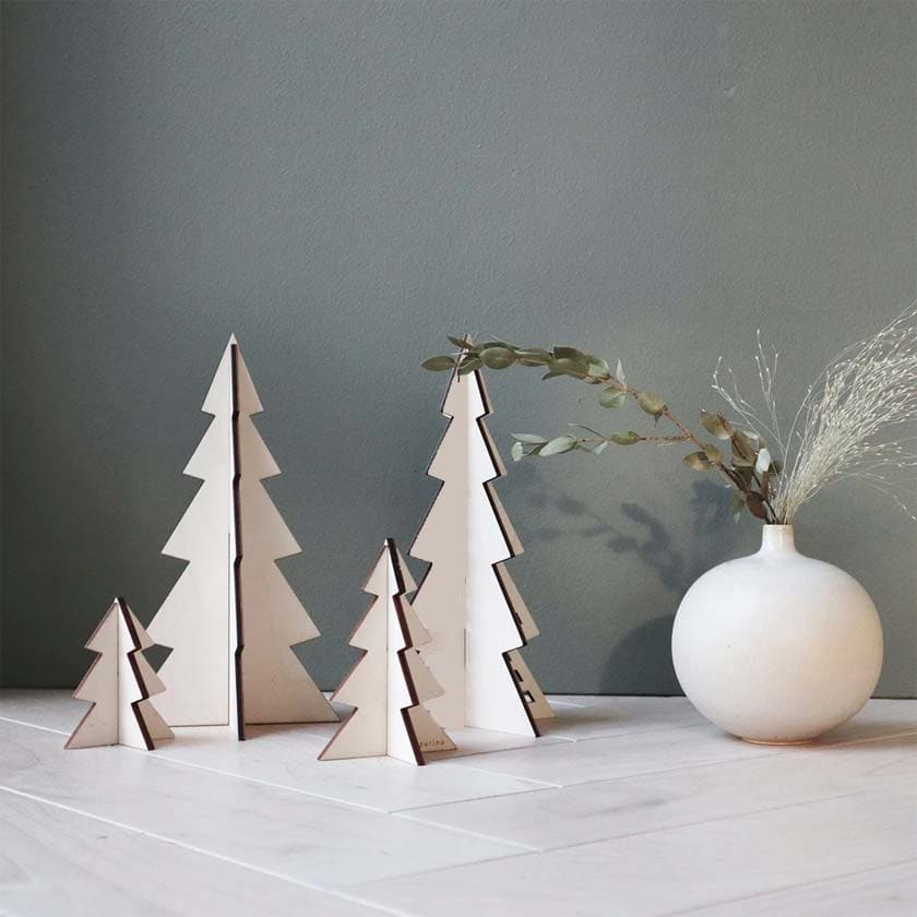 Pöytäkuusi koriste joulukoriste puinen Papurino kuusi The Finland Shop