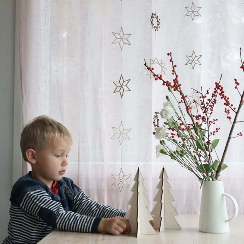 Pöytäkuusi koriste joulukoriste puinen Papurino kuusi The Finland Shop