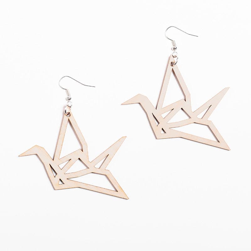 YO ZEN design Origami Swan lintu korvakorut koivu joutsen