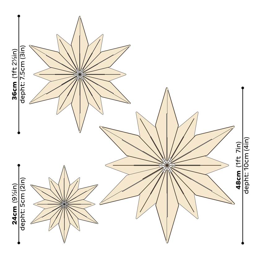 Lovi star decoration, cinnamon 24 cm