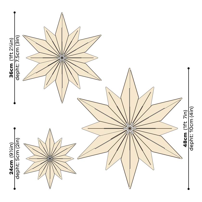 Lovi star decoration, white 36 cm