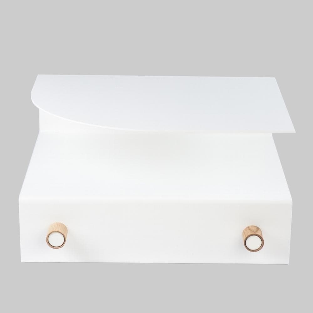 Teräksinen Luoto hylly, Pauliina Rundgren HandiCrafts, valkoinen